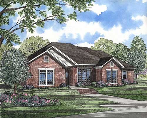 4-Bedroom, 2034 Sq Ft Country House Plan - 153-1350 - Front Exterior