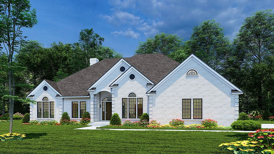 3-Bedroom, 2534 Sq Ft Southern House Plan - 153-1355 - Front Exterior