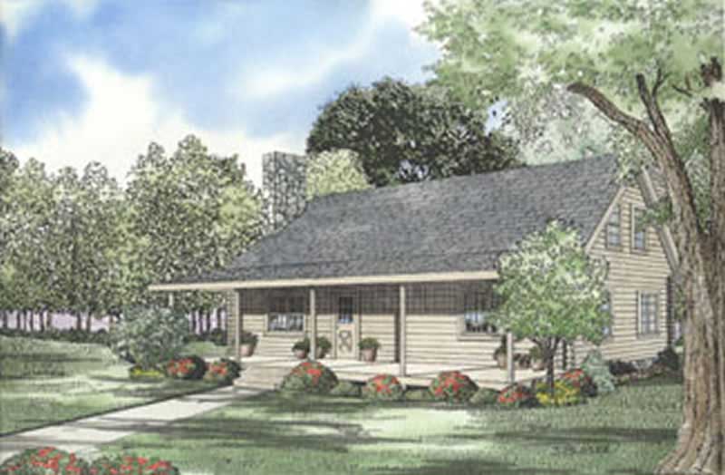 4-Bedroom, 1769 Sq Ft Log Cabin House Plan - 153-1373 - Front Exterior