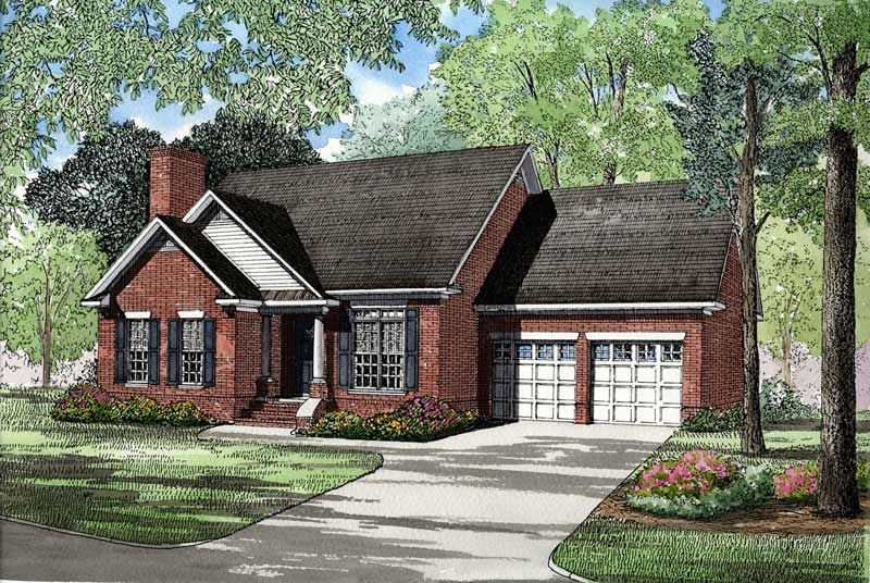 3-Bedroom, 1627 Sq Ft Small House Plans - 153-1397 - Main Exterior