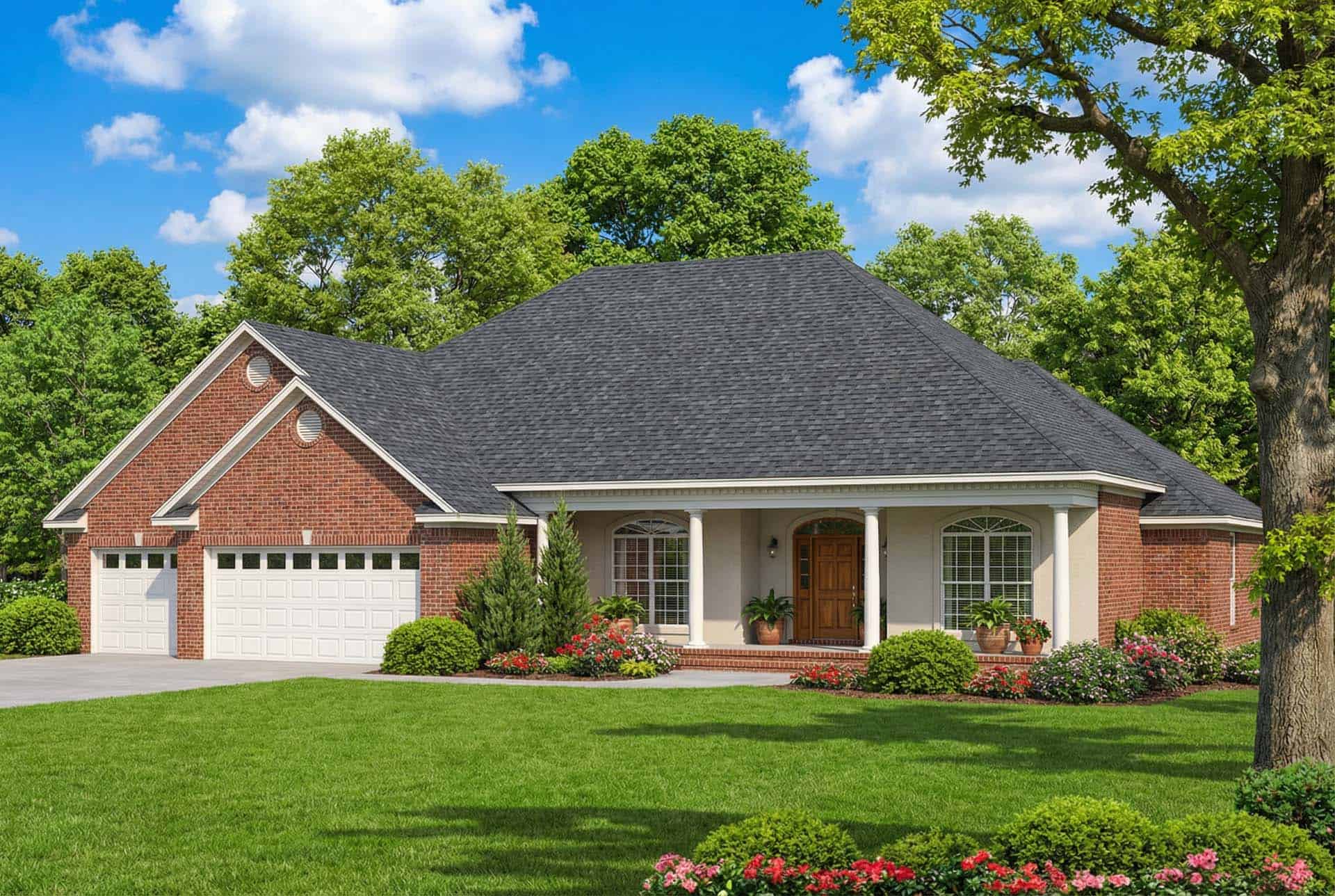 4-Bedroom, 2478 Sq Ft French House Plan - 153-1399 - Front Exterior
