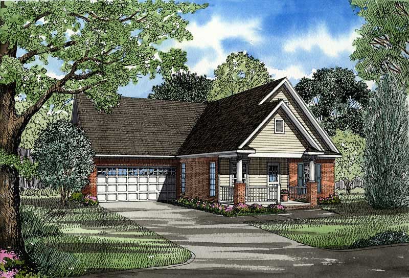 3-Bedroom, 1449 Sq Ft Country House Plan - 153-1422 - Front Exterior