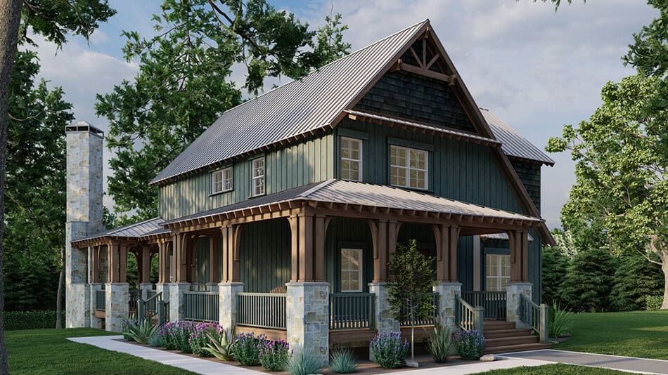 3-5 Bedroom, 2790 Sq Ft Rustic Craftsman House Plan - 153-1427 - Front Exterior