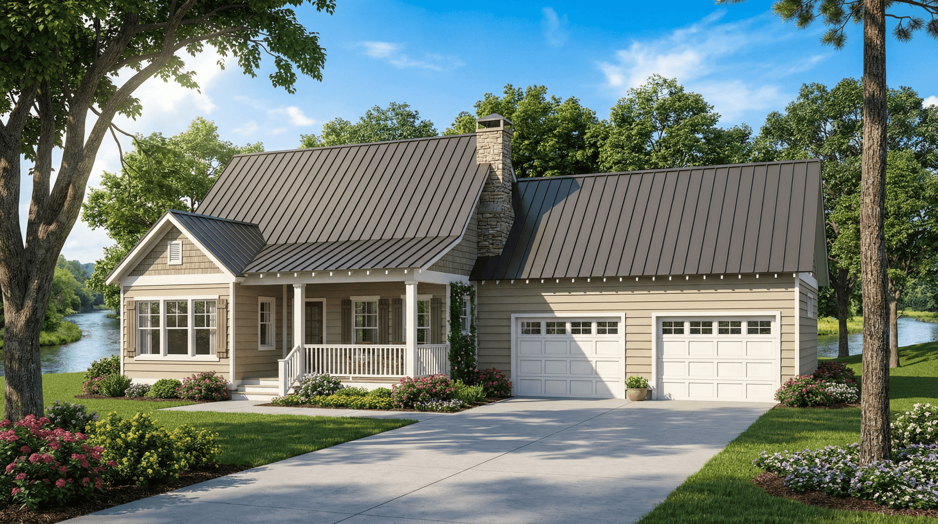 2-Bedroom, 1294 Sq Ft Country House Plan - 153-1517 - Front Exterior