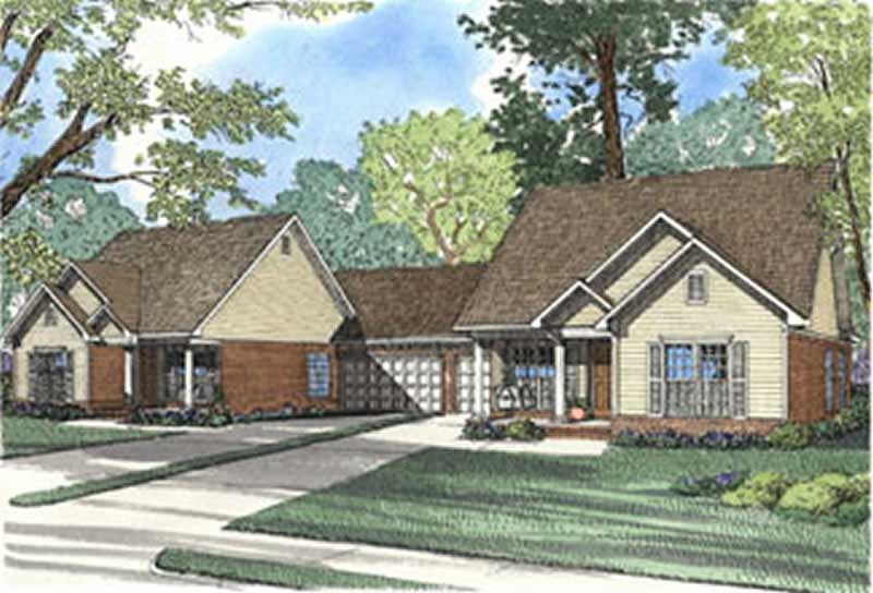 6-Bedroom, 1318 Sq Ft Multi-Unit Home Plan - 153-1542 - Main Exterior