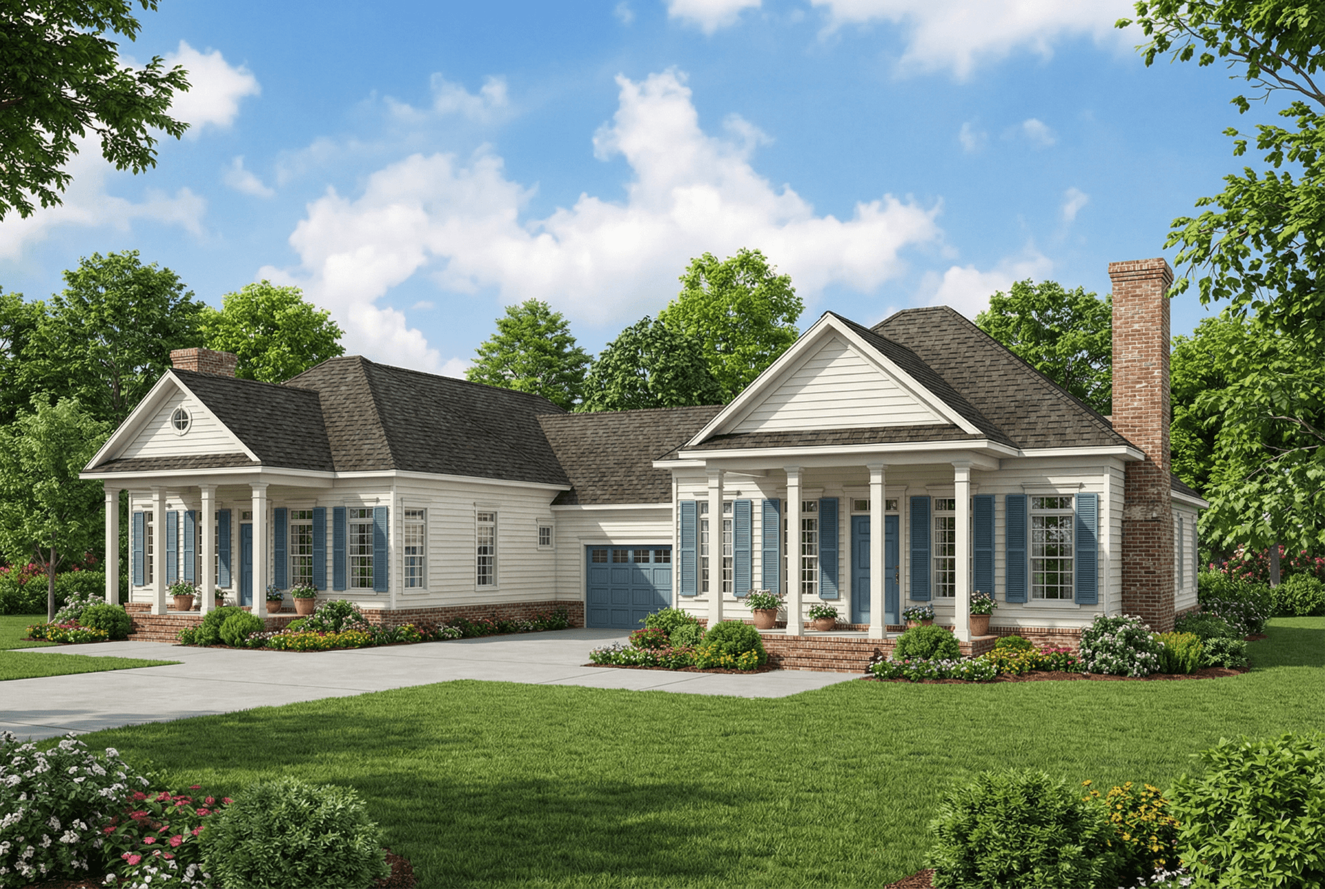 4-Bedroom, 1172 Sq Ft Multi-Unit Home Plan - 153-1549 - Main Exterior