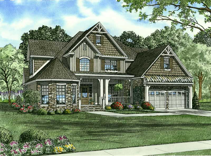 4-Bedroom, 2815 Sq Ft Craftsman House Plan - 153-1563 - Front Exterior
