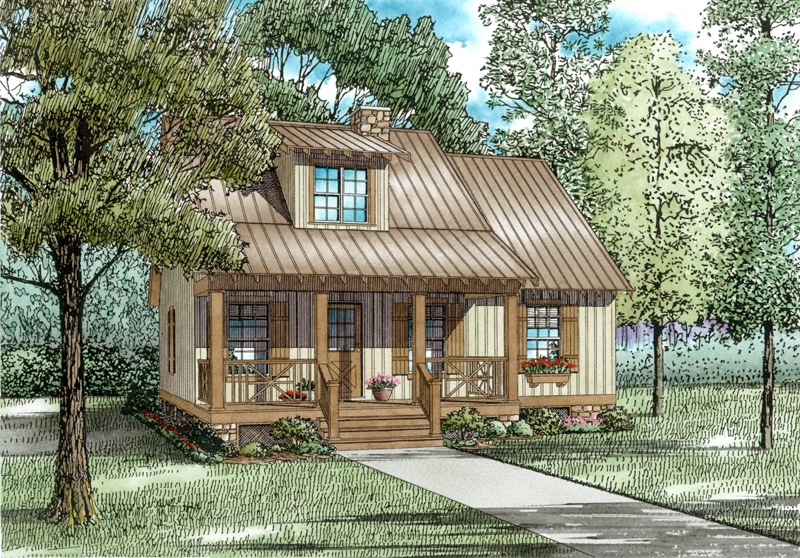 3-Bedroom, 1397 Sq Ft Country Home Plan - 153-1601 - Main Exterior