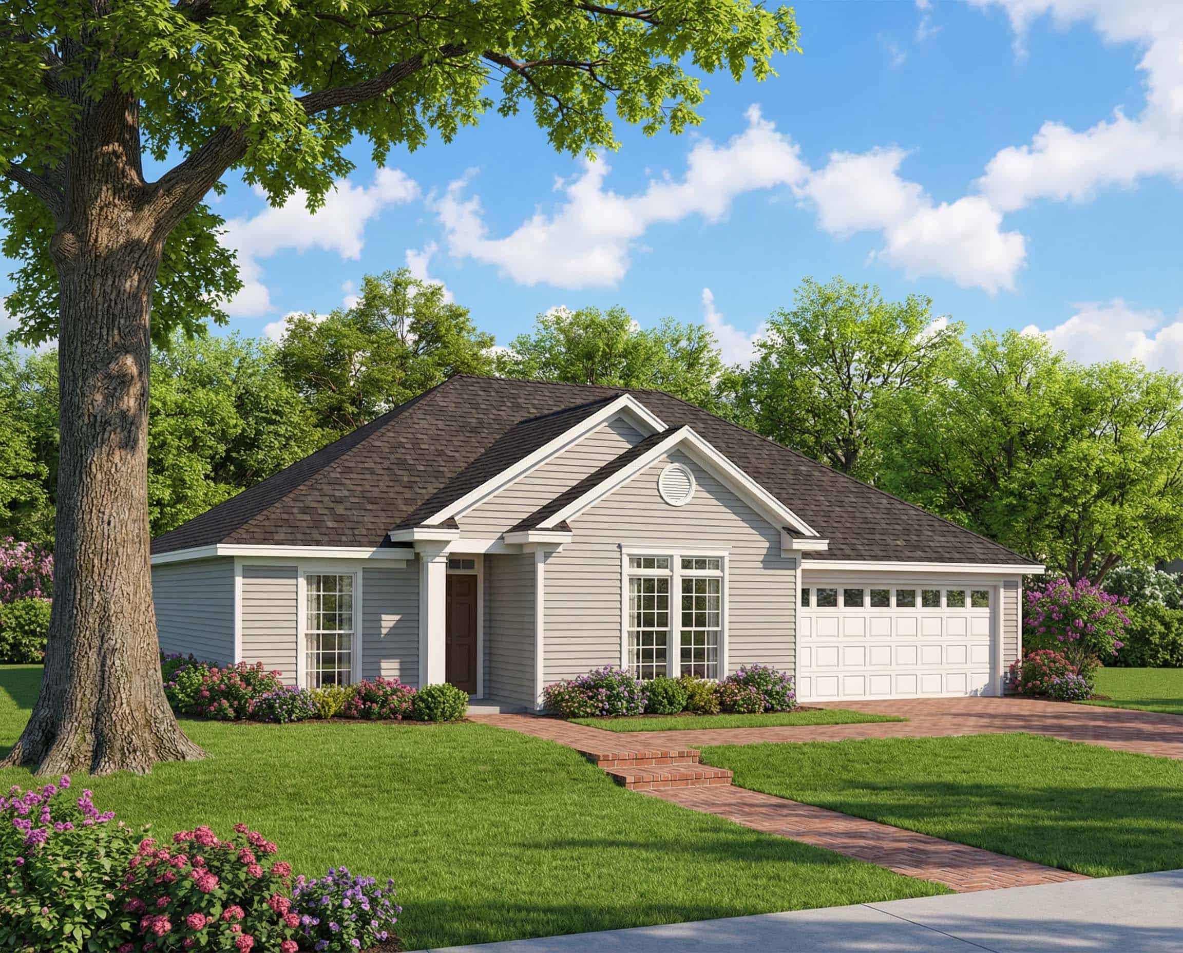 3-Bedroom, 1466 Sq Ft French Home Plan - 153-1605 - Main Exterior