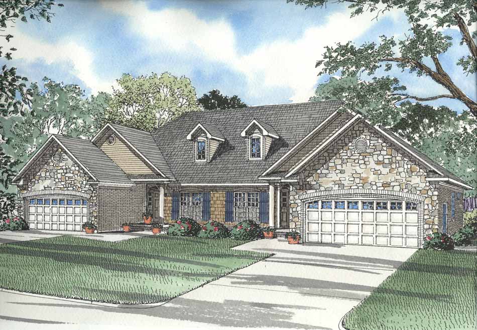 3-Bedroom, 1487 Sq Ft Country Home Plan - 153-1623 - Main Exterior