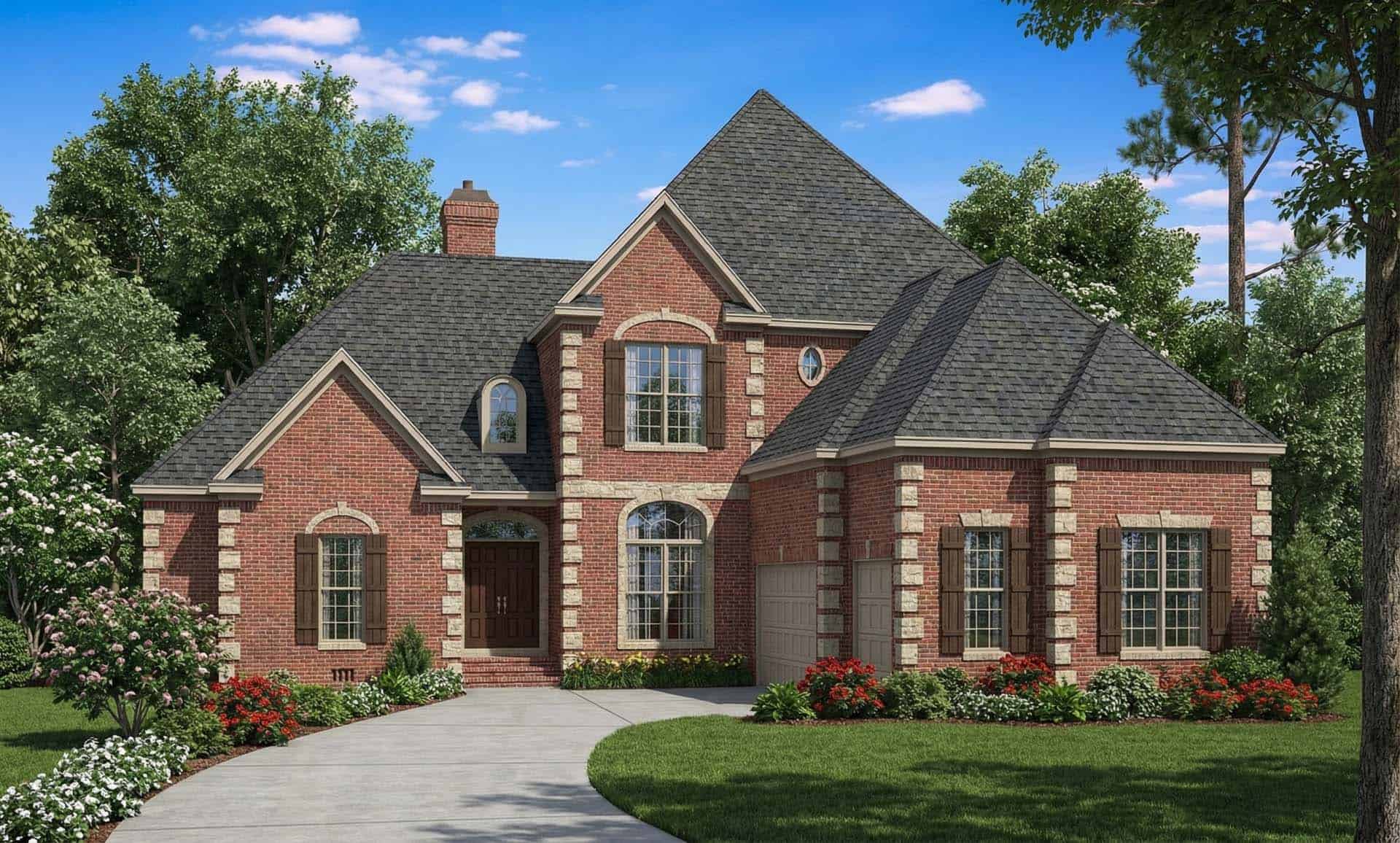 5-Bedroom, 3437 Sq Ft Luxury House Plan - 153-1655 - Front Exterior
