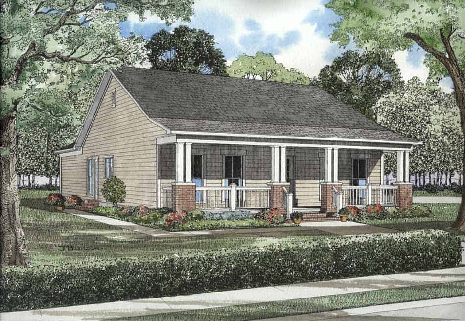 3-Bedroom, 1374 Sq Ft Craftsman House Plan - 153-1669 - Front Exterior
