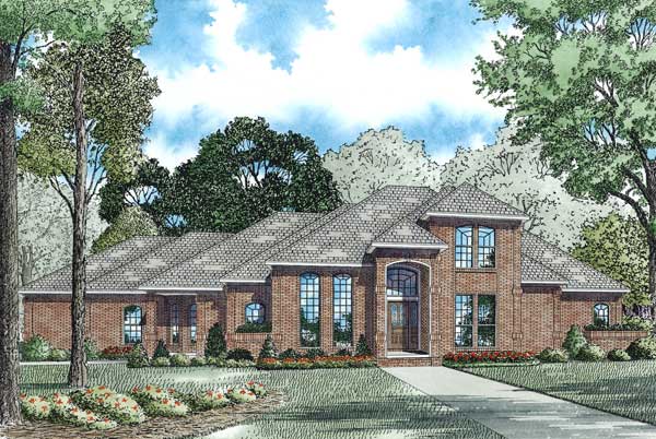 4-Bedroom, 2824 Sq Ft European House Plan - 153-1671 - Front Exterior