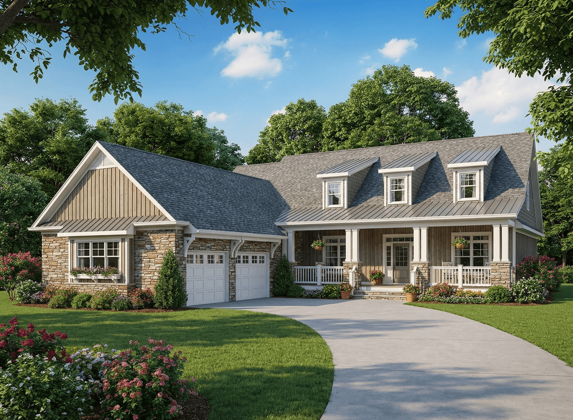 4-Bedroom, 2445 Sq Ft Contemporary Home Plan - 153-1677 - Main Exterior