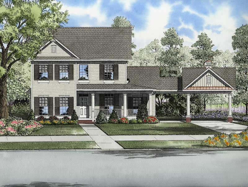 4-Bedroom, 2260 Sq Ft Colonial House Plan - 153-1692 - Front Exterior