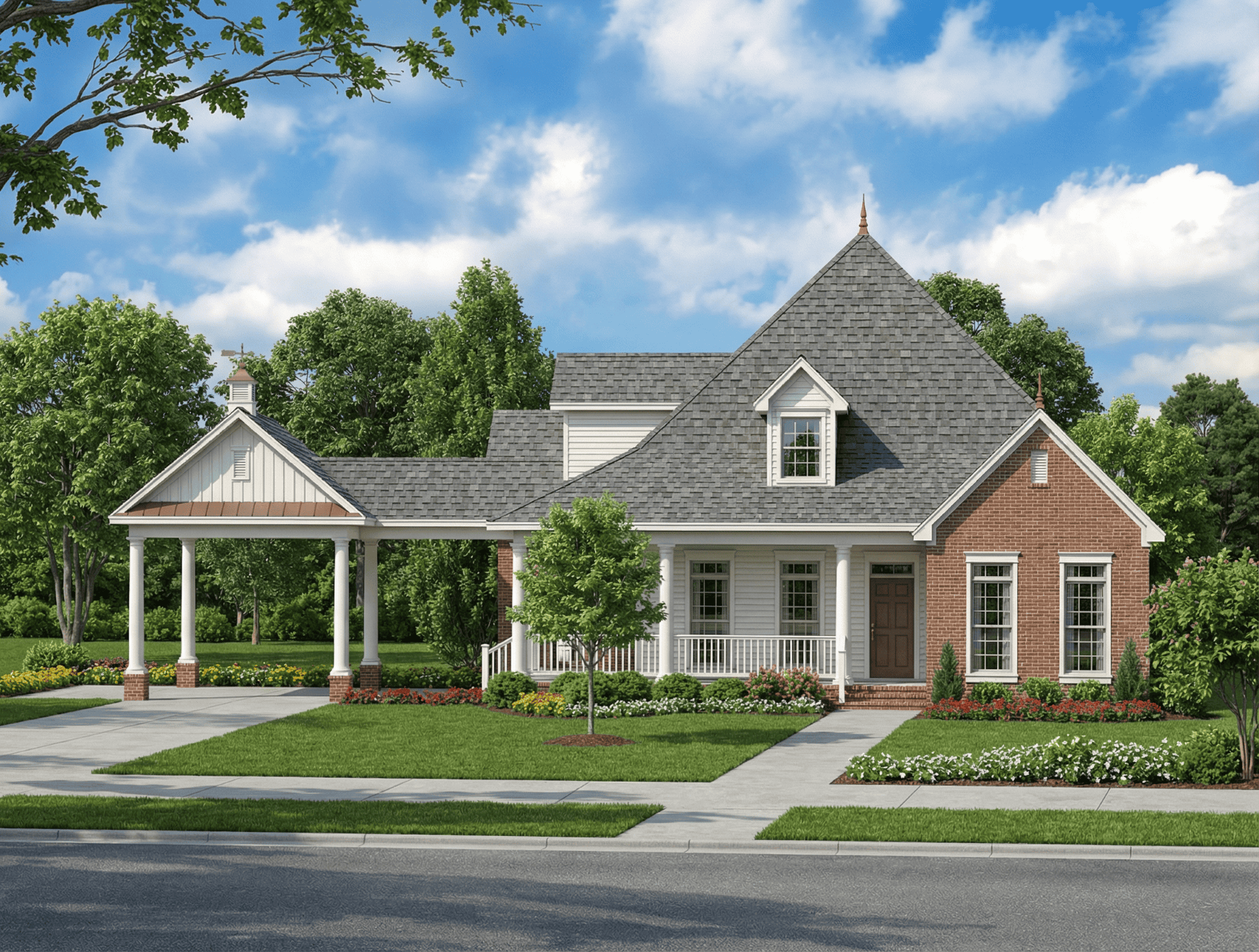 3-Bedroom, 1845 Sq Ft Colonial House Plan - 153-1703 - Front Exterior