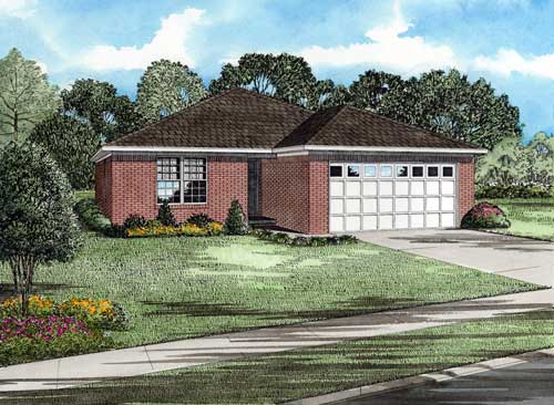 3-Bedroom, 1356 Sq Ft Ranch Home Plan - 153-1736 - Main Exterior