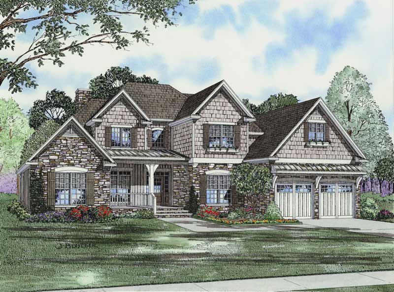 4-Bedroom, 2952 Sq Ft Craftsman House Plan - 153-1757 - Front Exterior