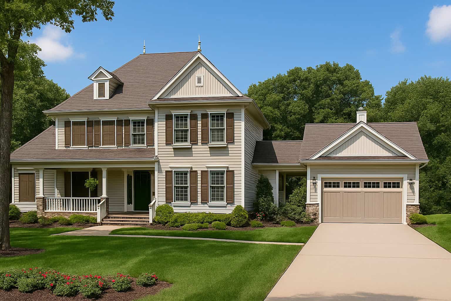 4-Bedroom, 3970 Sq Ft Colonial House Plan - 153-1771 - Front Exterior