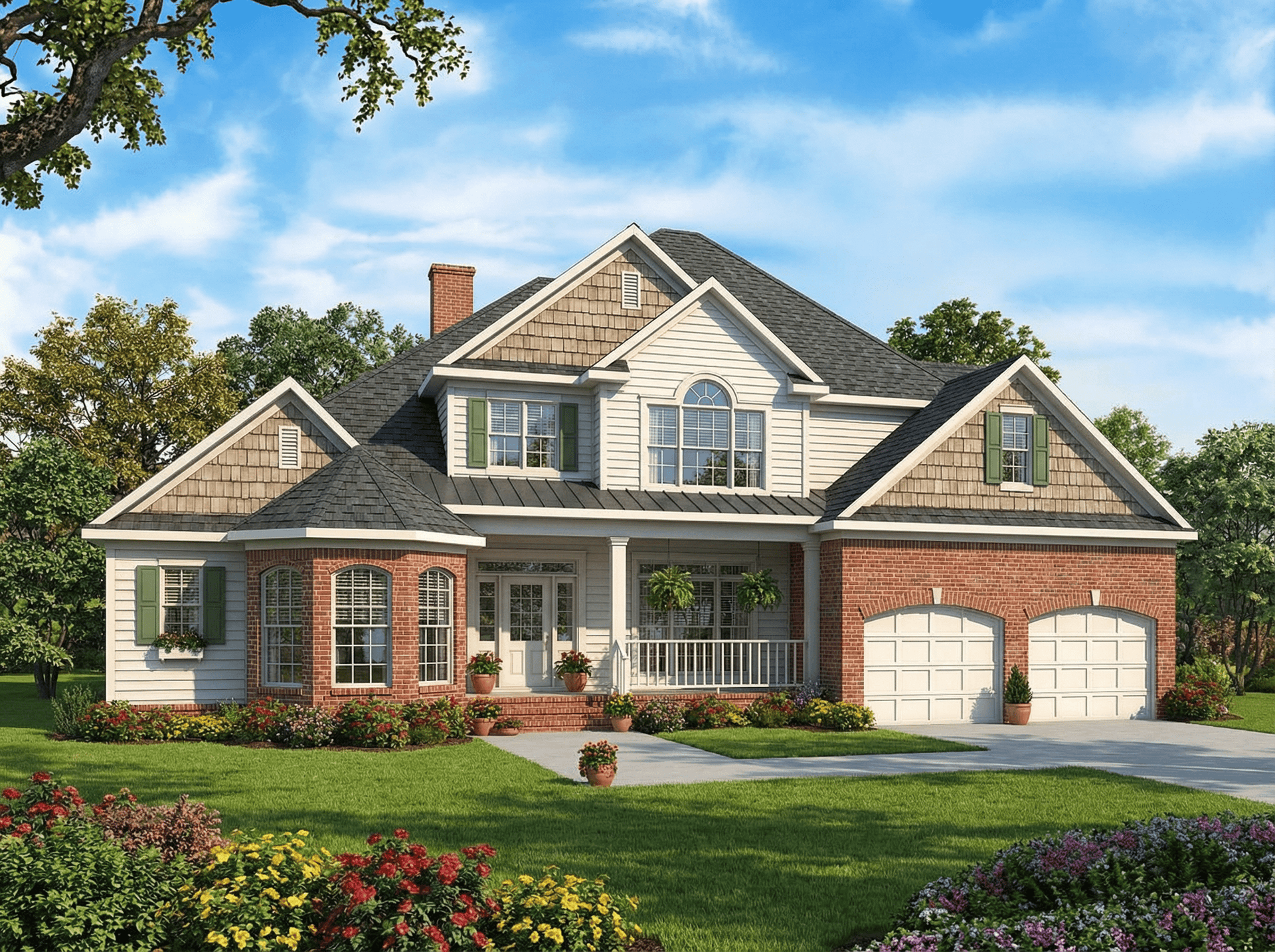4-Bedroom, 2955 Sq Ft Contemporary Home Plan - 153-1782 - Main Exterior