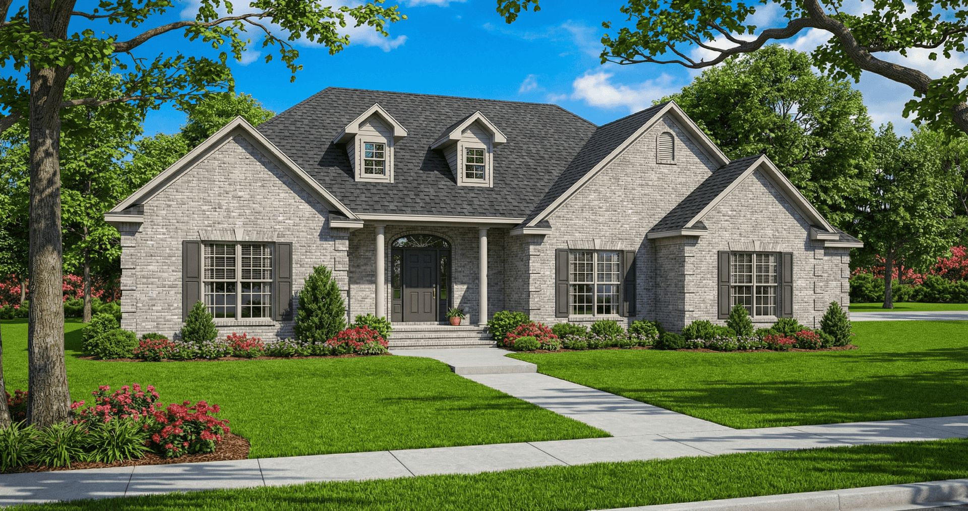 4-Bedroom, 2846 Sq Ft Country House Plan - 153-1787 - Front Exterior