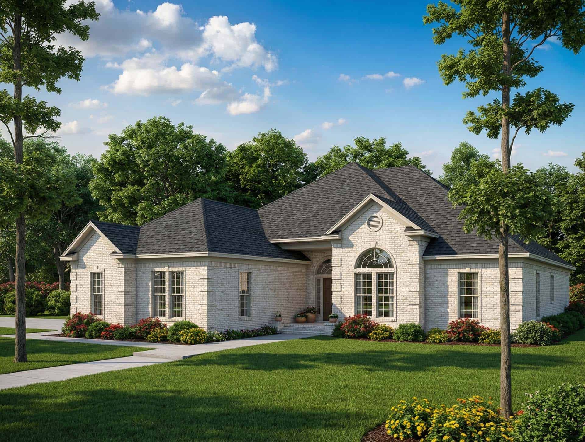 3-Bedroom, 2707 Sq Ft Ranch House Plan - 153-1816 - Front Exterior