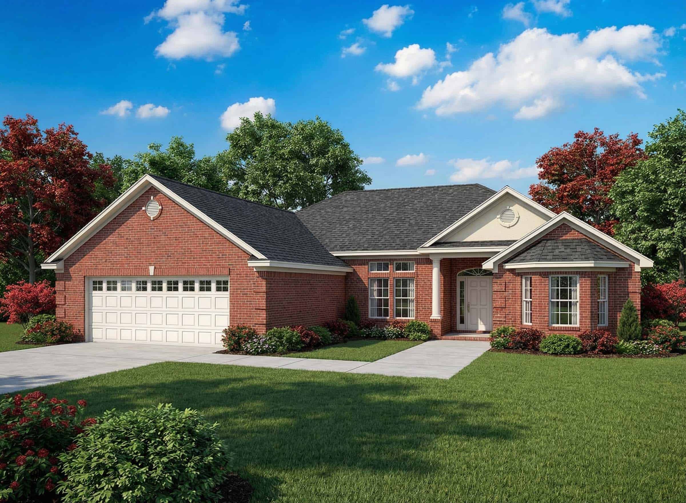 3-Bedroom, 2181 Sq Ft Ranch House Plan - 153-1823 - Front Exterior