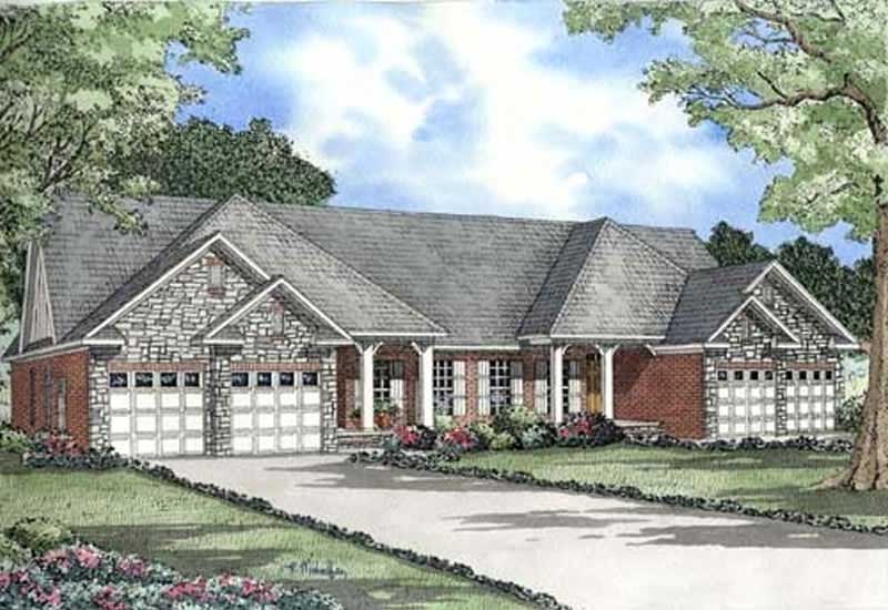 3-Bedroom, 1504 Sq Ft Multi-Unit Home Plan - 153-1846 - Main Exterior