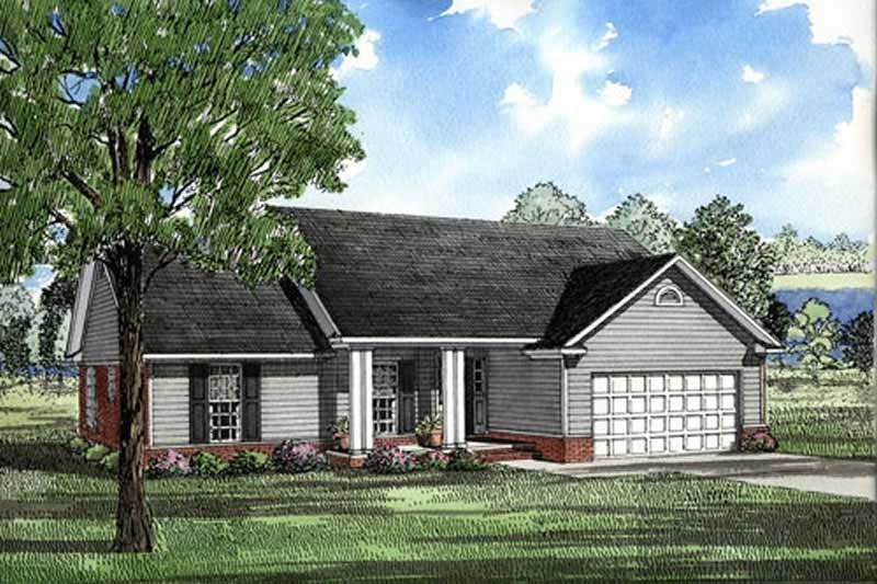 3-Bedroom, 1525 Sq Ft Small House Plans - 153-1848 - Main Exterior