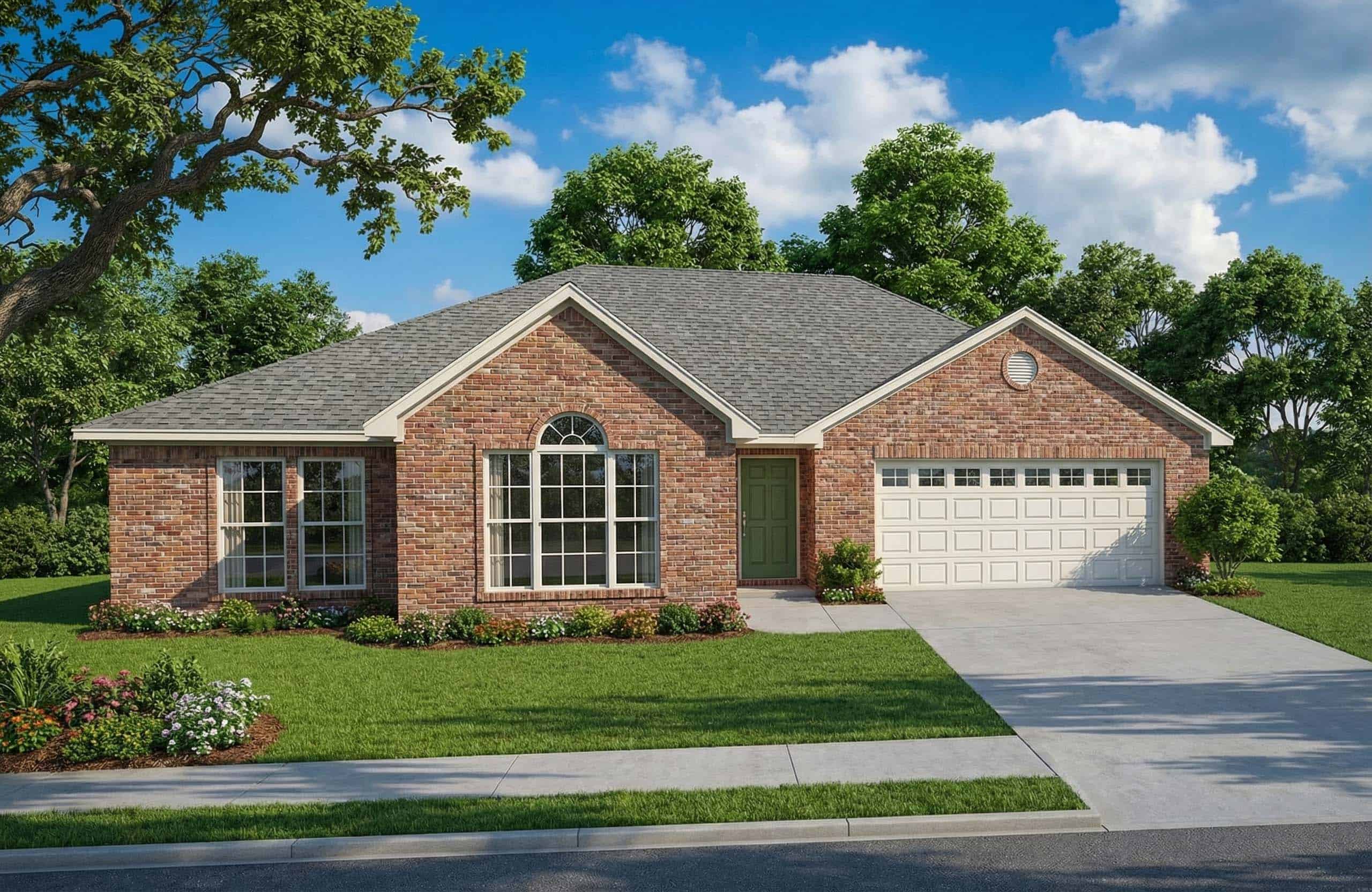3-Bedroom, 1680 Sq Ft Ranch House Plan - 153-1859 - Front Exterior