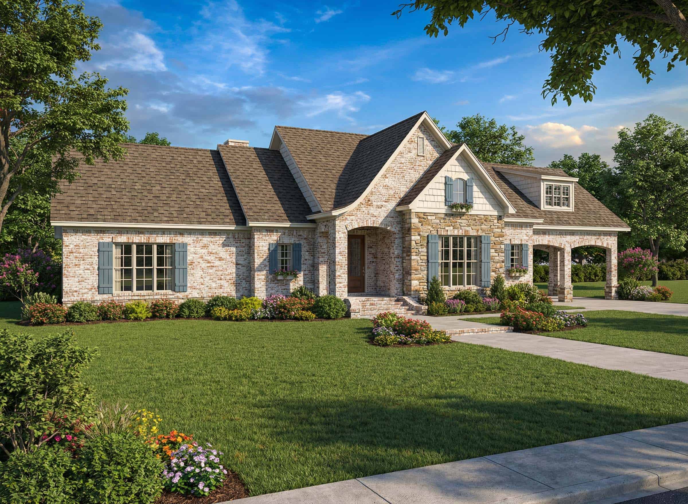 3-Bedroom, 2703 Sq Ft Country Home Plan - 153-1865 - Main Exterior