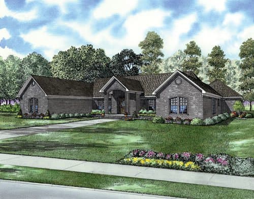 3-Bedroom, 2864 Sq Ft Ranch Home Plan - 153-1866 - Main Exterior
