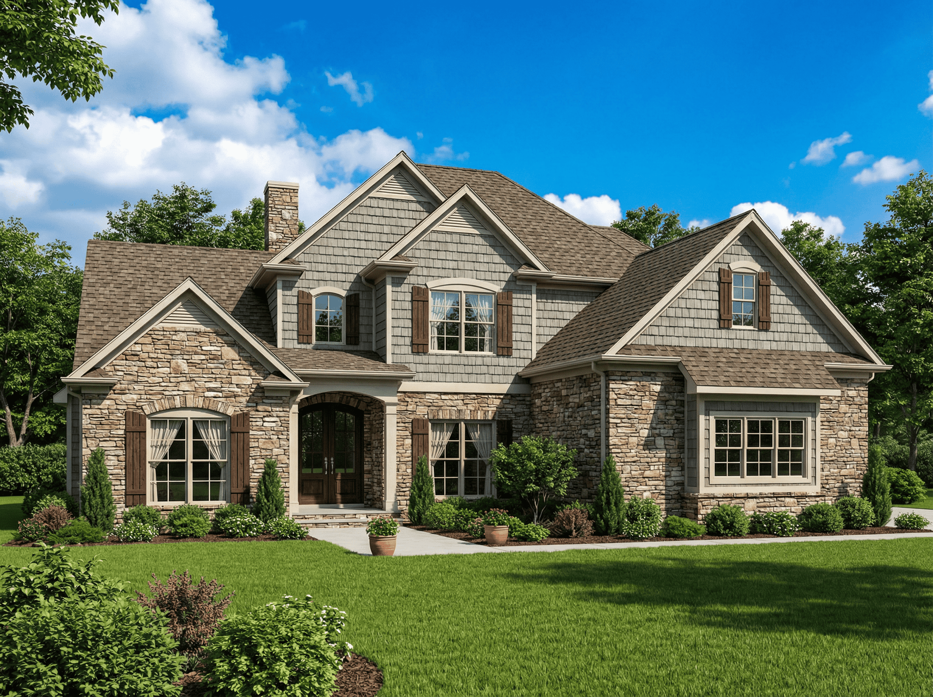 4-Bedroom, 3425 Sq Ft Colonial Home - Plan #153-1876 - Main Exterior