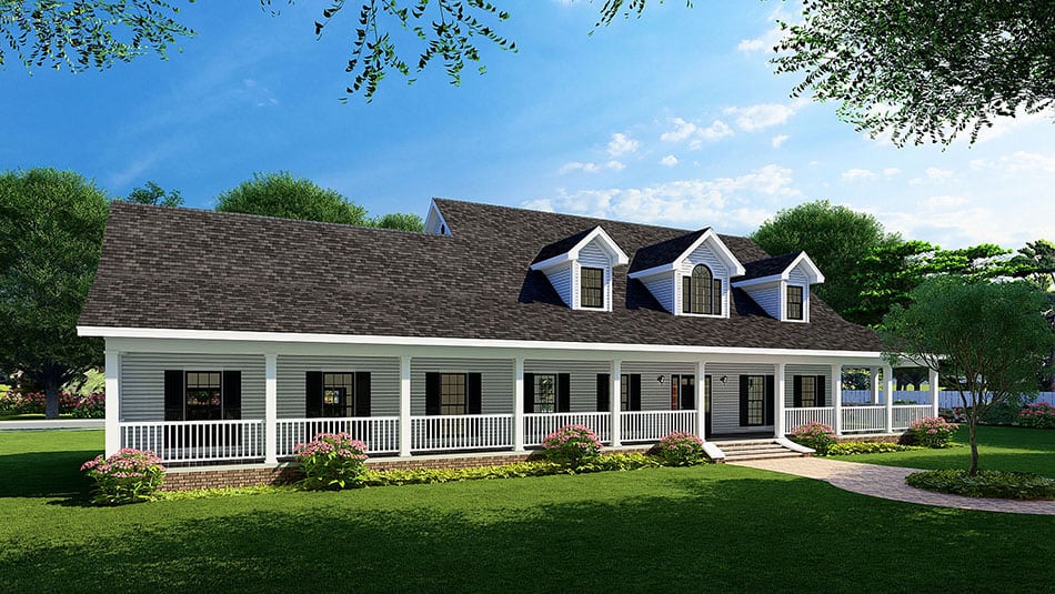 3-Bedroom, 2851 Sq Ft Country Home Plan - 153-1877 - Main Exterior
