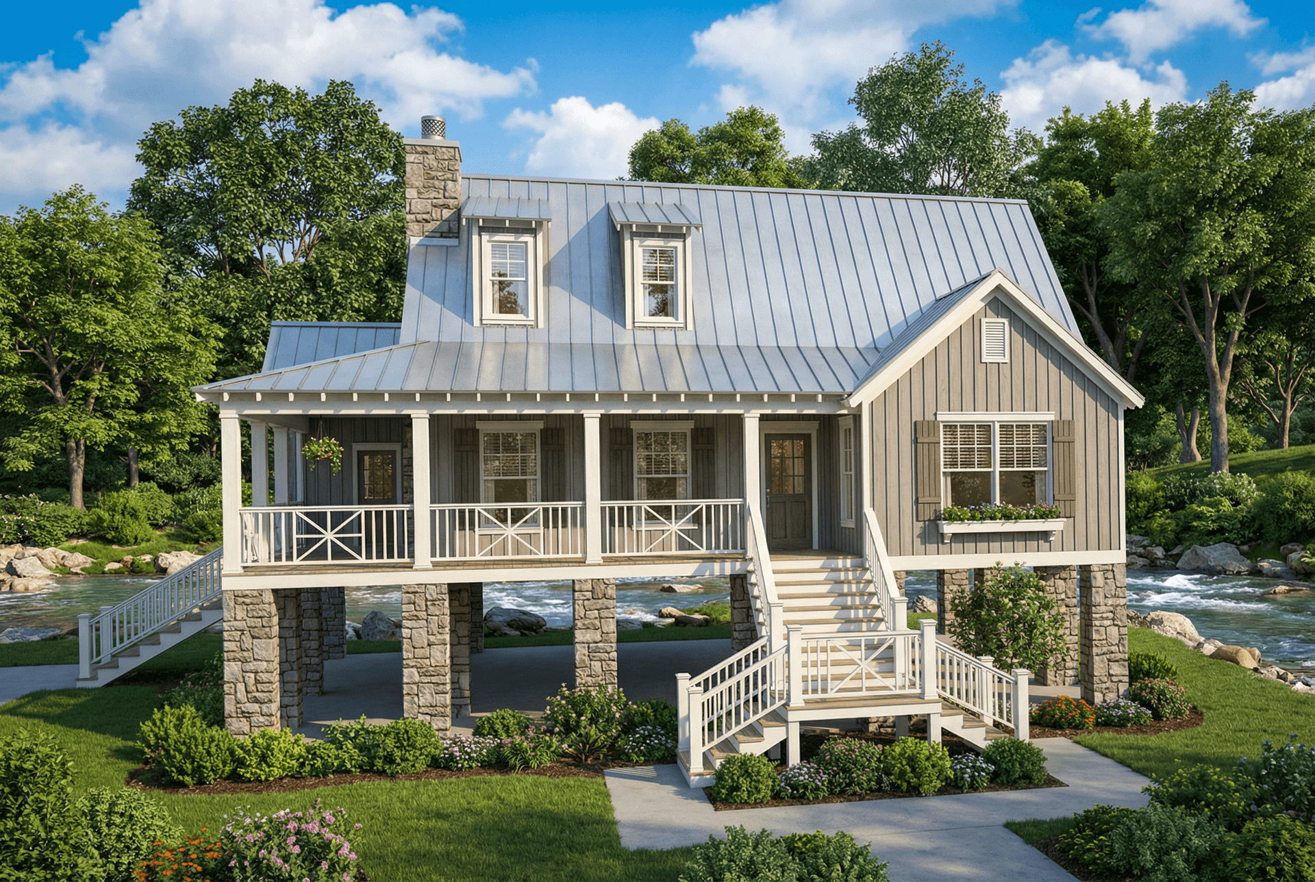 3-Bedroom, 1472 Sq Ft Low Country House Plan - 153-1899 - Front Exterior