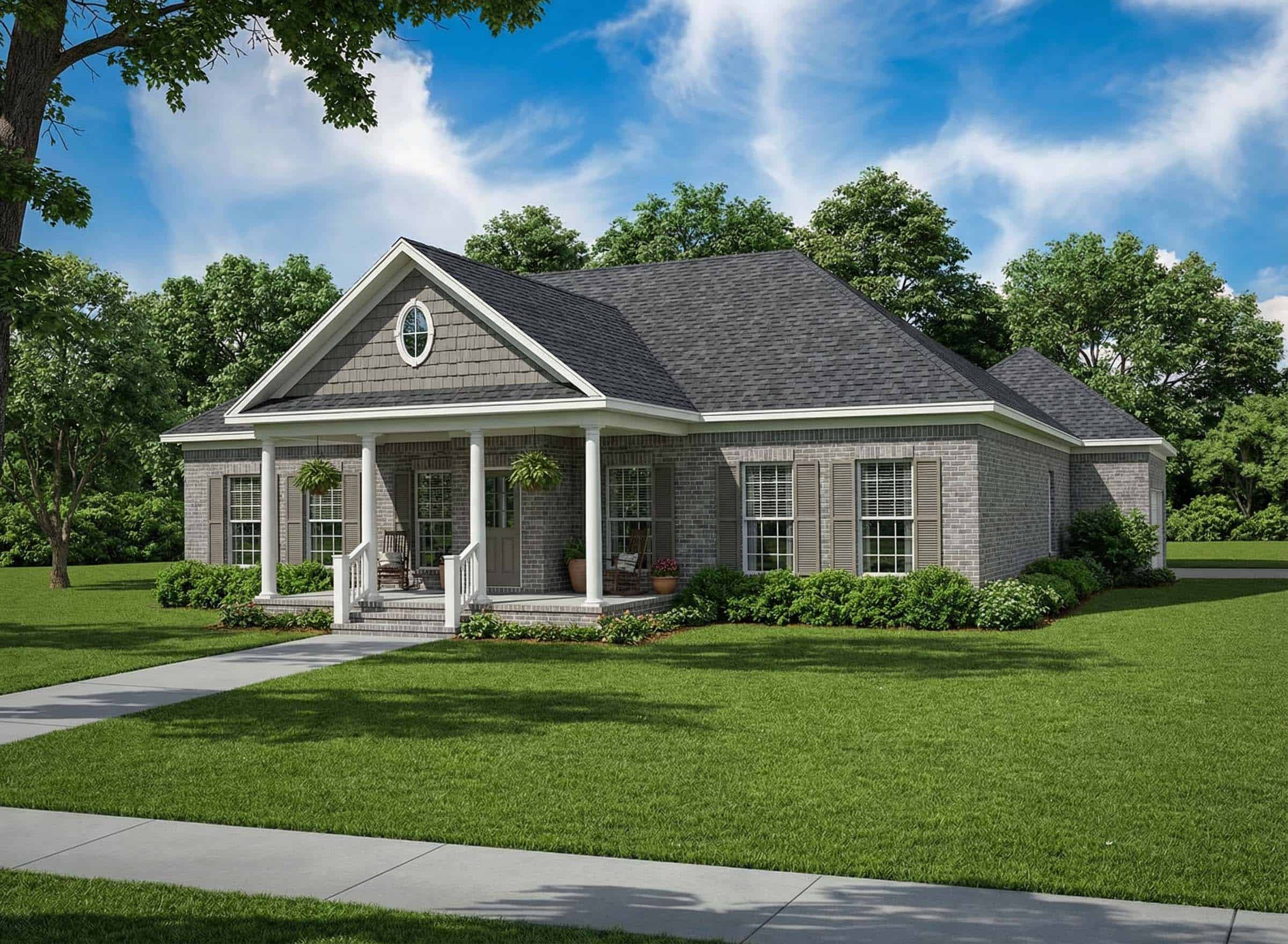 3-Bedroom, 1689 Sq Ft Farmhouse House Plan - 153-1909 - Front Exterior