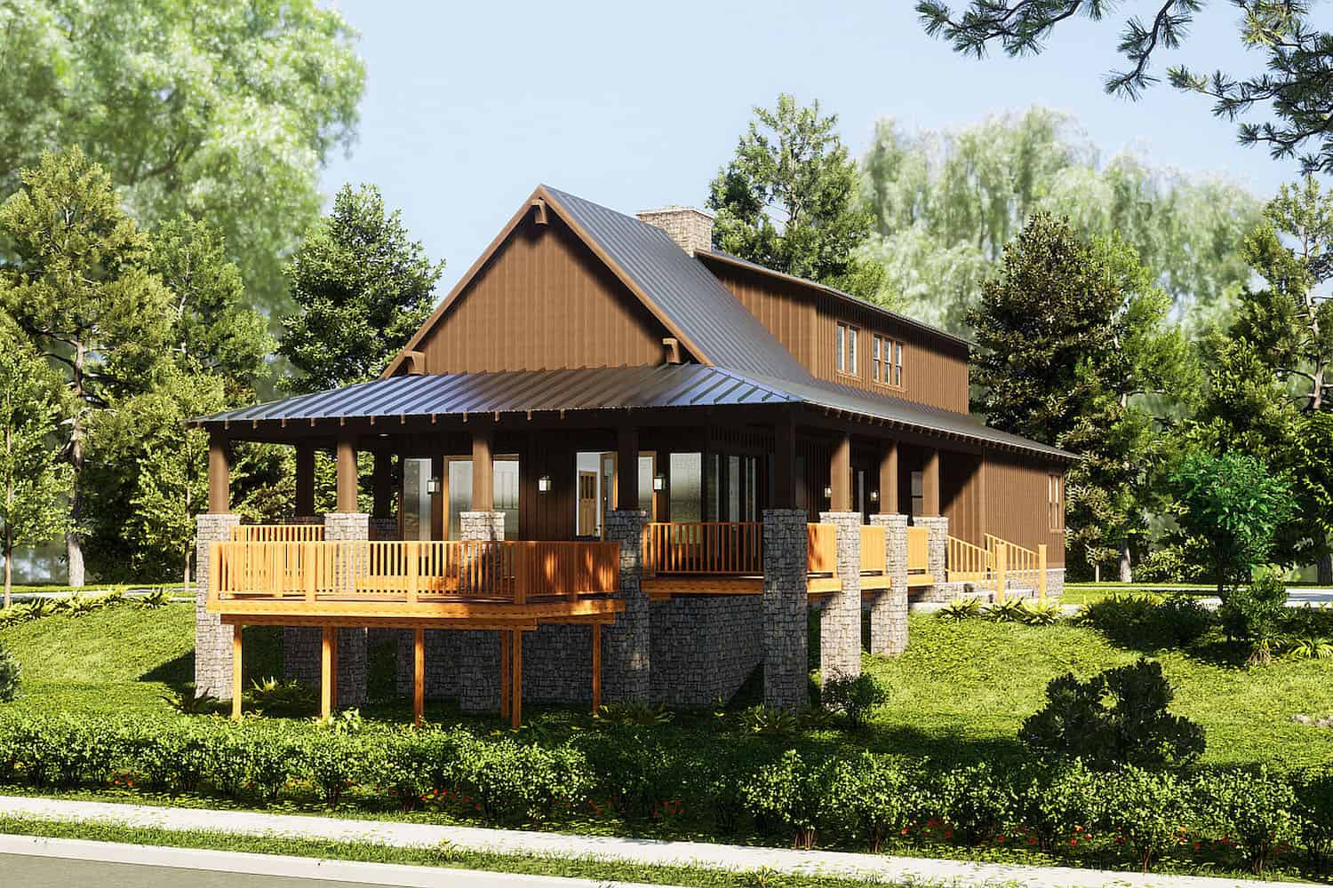 3-Bedroom, 2206 Sq Ft Vacation Style Home - Plan #153-1910 - Front Exterior