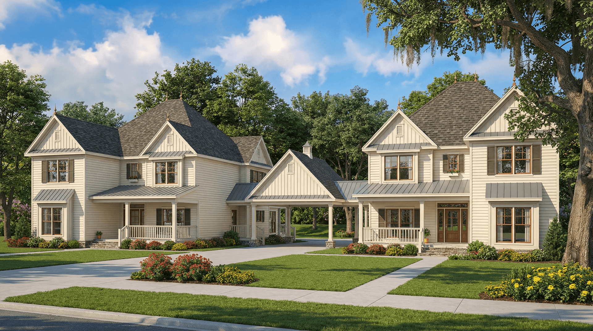 5-Bedroom, 3046 Sq Ft Multi-Unit House Plan - 153-1925 - Front Exterior
