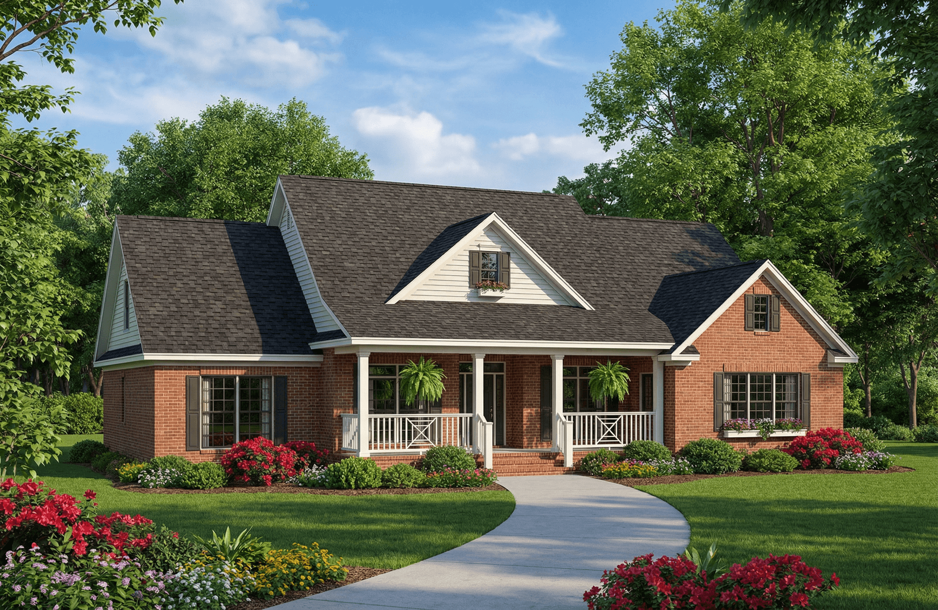 4-Bedroom, 2394 Sq Ft Country Home Plan - 153-1933 - Main Exterior