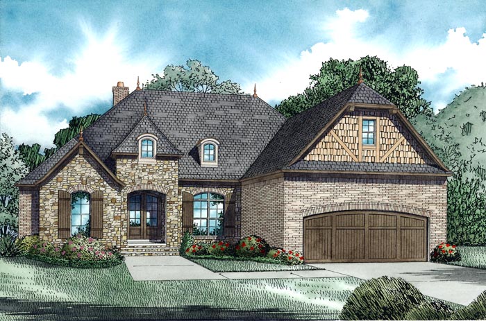 3-Bedroom, 2070 Sq Ft European House Plan - 153-1949 - Front Exterior
