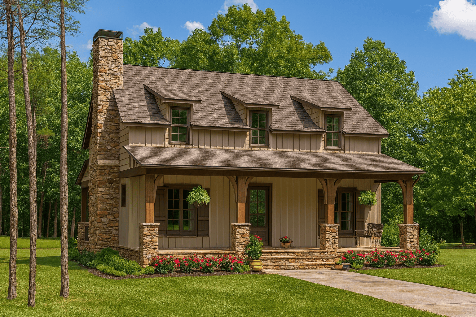 3-Bedroom, 1712 Sq Ft Country Home Plan - 153-1991 - Main Exterior