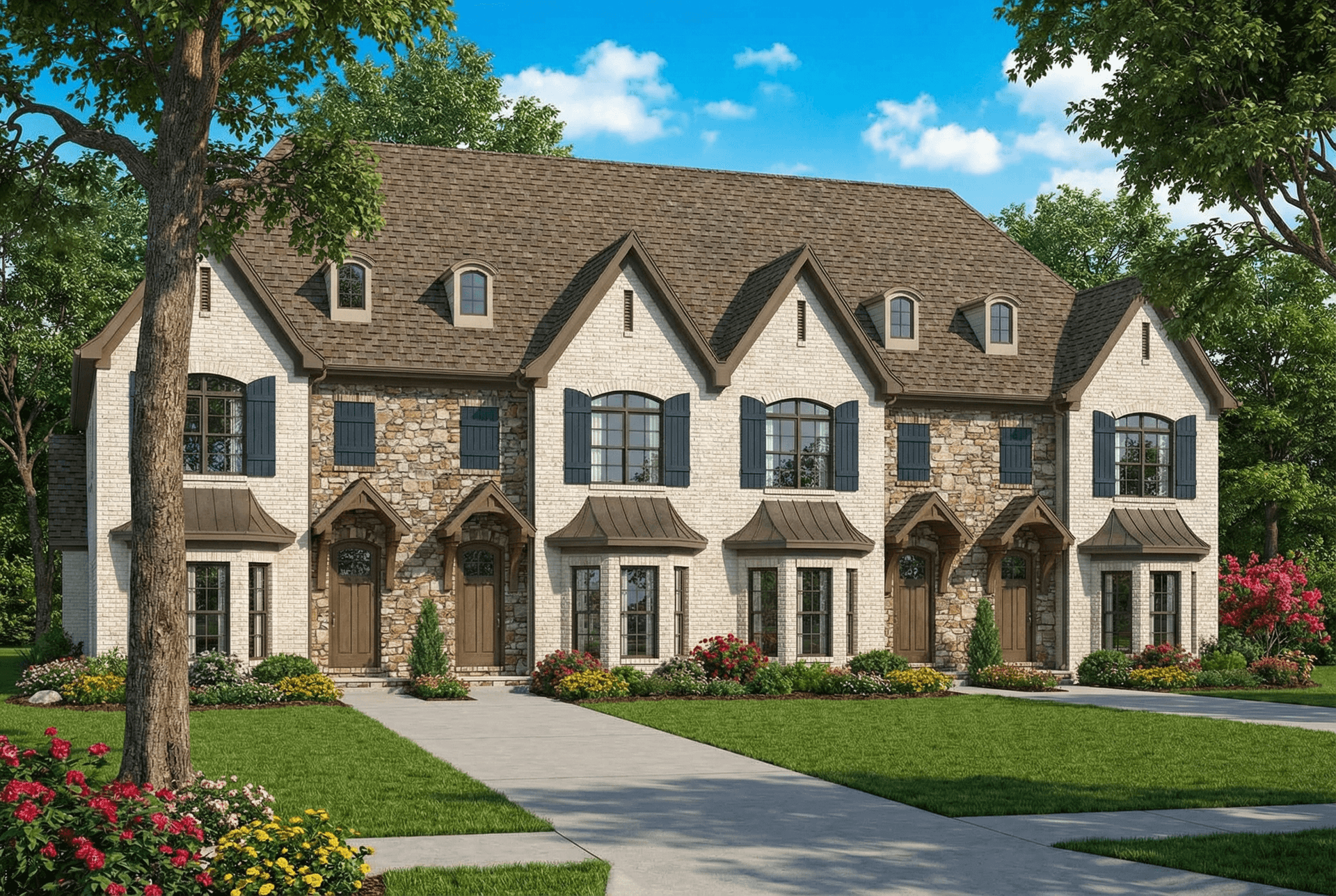 2-Bedroom, 1602 Sq Ft Multi-Unit House Plan - 153-2000 - Front Exterior