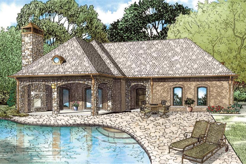 1-Bedroom, 1117 Sq Ft European House Plan - 153-2028 - Front Exterior