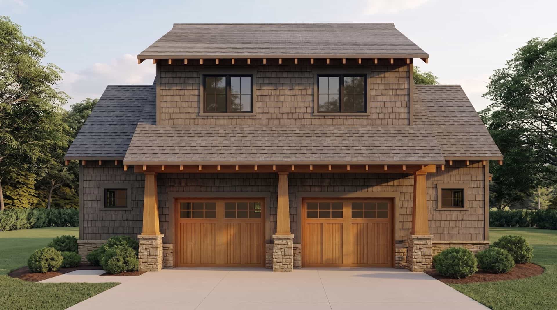1-Bedroom, 509 Sq Ft Garage w/Apartment Home - Plan #153-2029 - Main Exterior