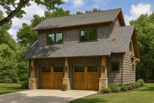 1-Bedroom, 509 Sq Ft Garage w/Apartment Home - Plan #153-2029 - Main Exterior