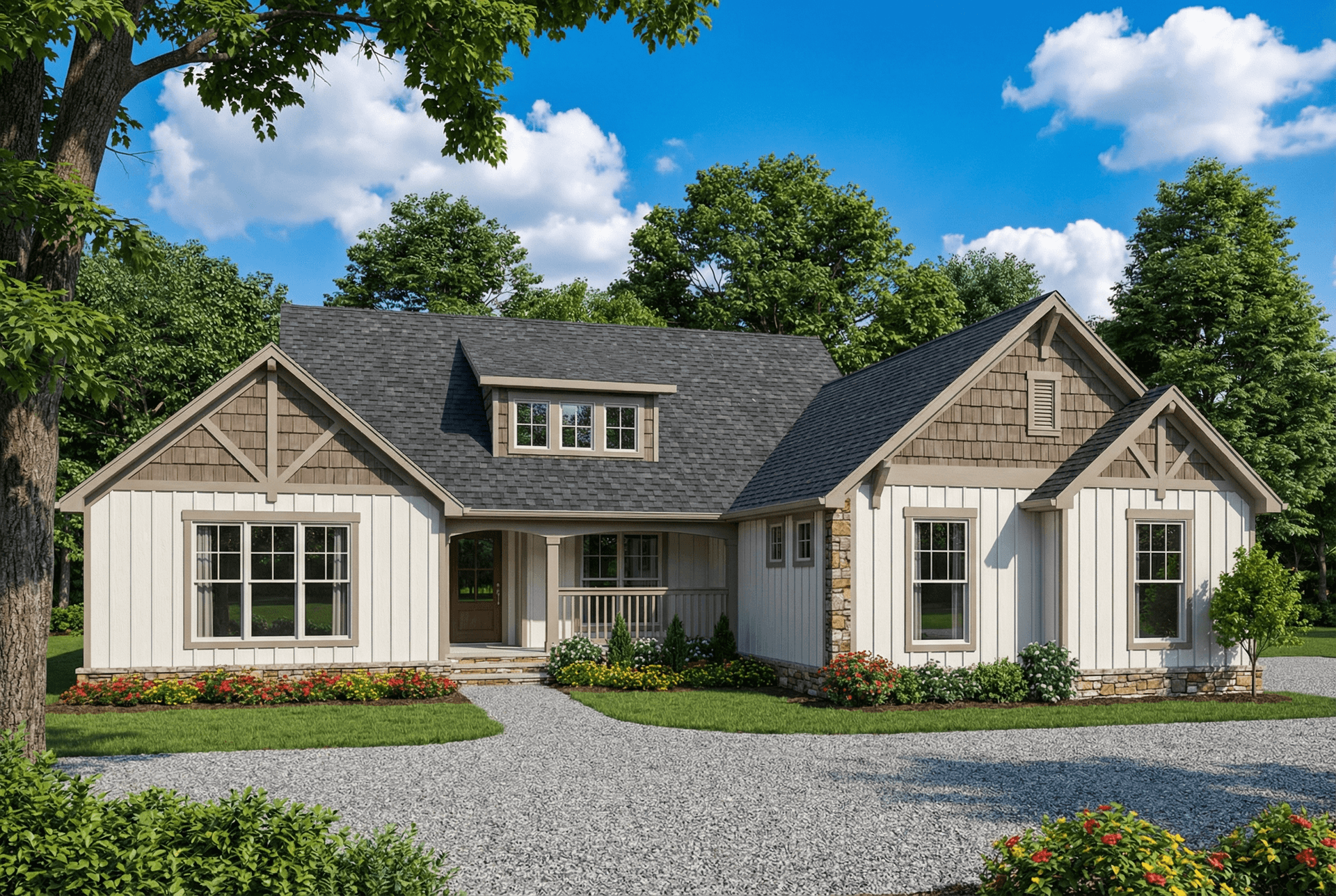 3-Bedroom, 1917 Sq Ft Ranch Home Plan - 153-2030 - Main Exterior