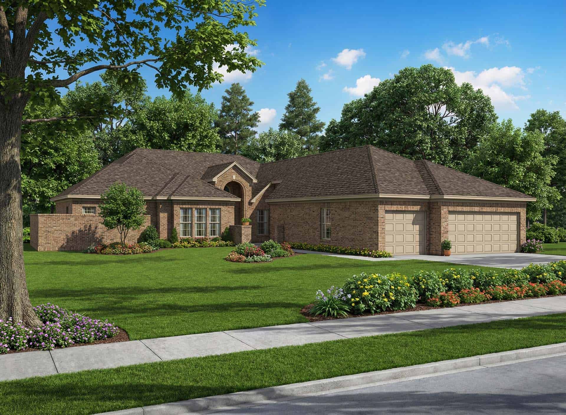 4-Bedroom, 3438 Sq Ft Mediterranean House Plan - 153-2119 - Front Exterior