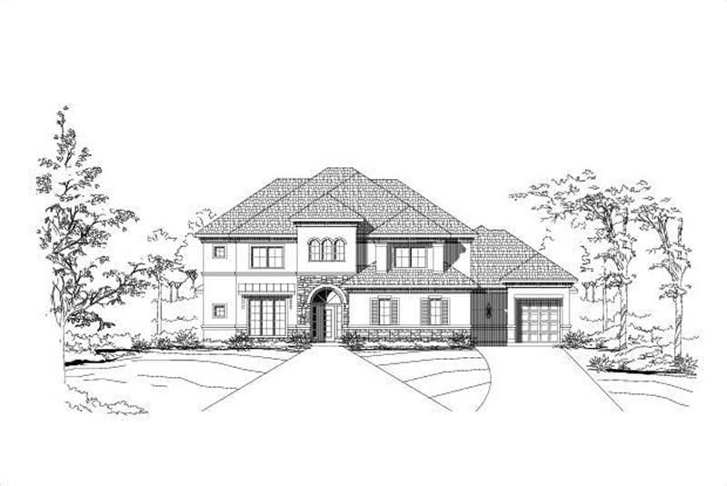 5-Bedroom, 4864 Sq Ft Mediterranean House Plan - 156-1034 - Front Exterior