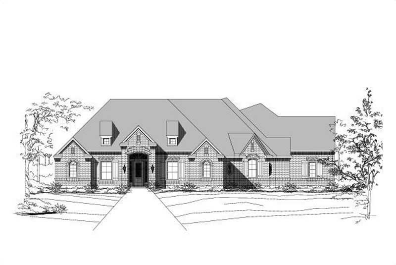 3-Bedroom, 3205 Sq Ft Ranch Home Plan - 156-1064 - Main Exterior