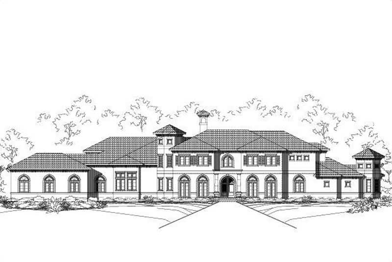 4-Bedroom, 6691 Sq Ft Mediterranean Home Plan - 156-1079 - Main Exterior